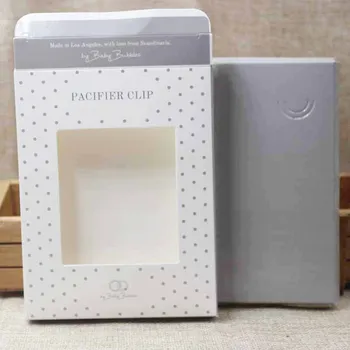 

Custom logo Clear PVC window hanger Boxes 8.5*8.5*3cm 500pcs with with the cut for clip the pacifier free shipping via express