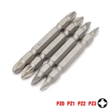 Pozidriv PZ0 PZ1 PZ2 PZ3 Набор бит хром-ванадиевая сталь 65 мм длиной 1/4 дюйма 6,35 мм шестигранный хвостовик Двусторонняя отвертка Биты