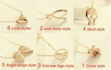 free shipping You can mix different items cheapest pendant necklace gold color chain necklace clavicle chain pendant necklace