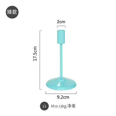 Простой подсвечник в скандинавском стиле, современный декоративный подсвечник из железа, реквизит для фотосъемки - Цвет: low blue