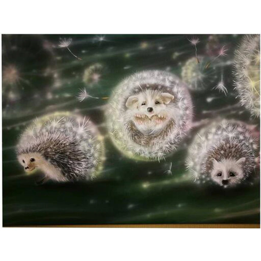 Dandelion Hedgehog 5D Full Drill DIY Diamond Painting Cross Stitch Decor Dandelion Hedgehog 5D Full Drill DIY Diamond Painting Cross Stitch Decor