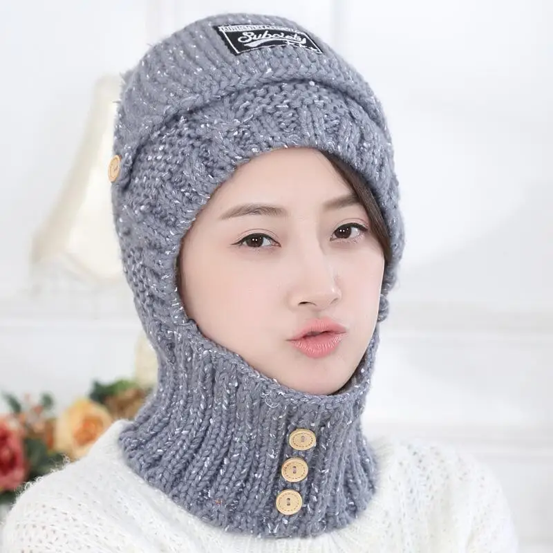 

SUOGRY 2018 Women's Hats Winter Beanies Warm Mask Neck Protection Winter Cap Hat Beanie Caps Knitted Sport Skullies