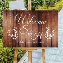 Индивидуальные инициалы деревянный Свадебный знак приветствия, деревенский пользовательский Свадебный знак даты, вензель вход свадьба знак приветствия