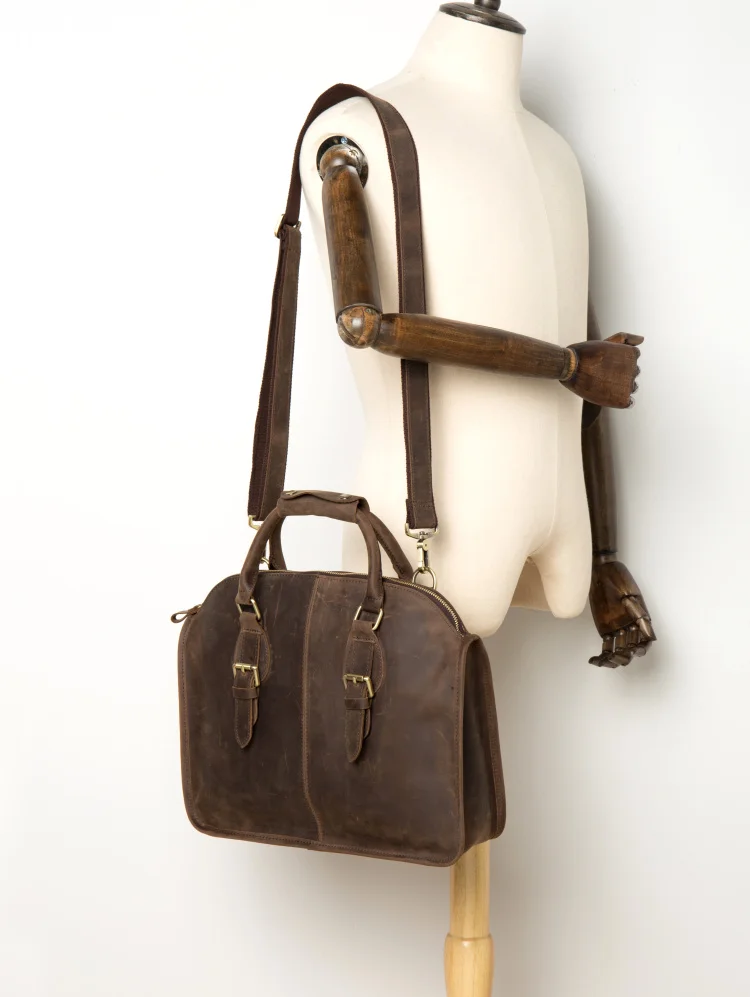 Винтажная простая сумка Crazy Horse из натуральной кожи, деловой мужской портфель, сумка для ноутбука, мужская сумка на плечо, bolsa maleta