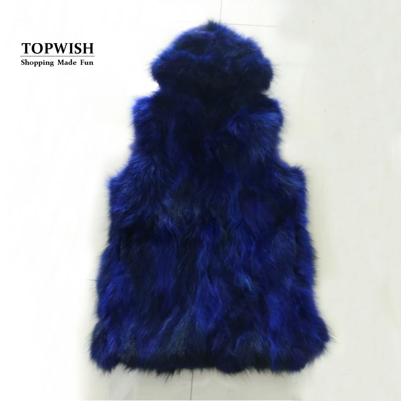 

Hood New Arrival Real Raccoon Fur Vest with Hoody Women Factory Wholesale Price Hot Sale TSR95