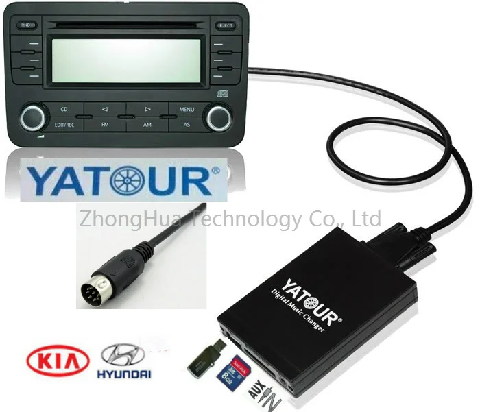 Yatour Digital Music Car Audio USB interface adapter changer Bluetoot kit for Hyundai Kia 8 pin