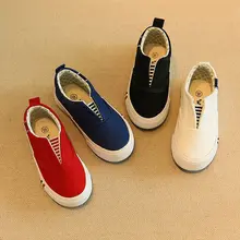 2016 nouveau printemps et d’été blanc enfants toile shoes pour les filles enfants une pédale ensembles pied garçons mocassins marée Coréenne enfants shoes
