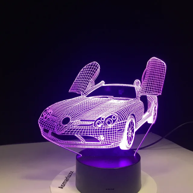 Scissor Doors New Sports Car 3D Lamp USB Night Light Multicolors Lava LED RGBW Lighting Luminaria Table Kids Christmas Gifts