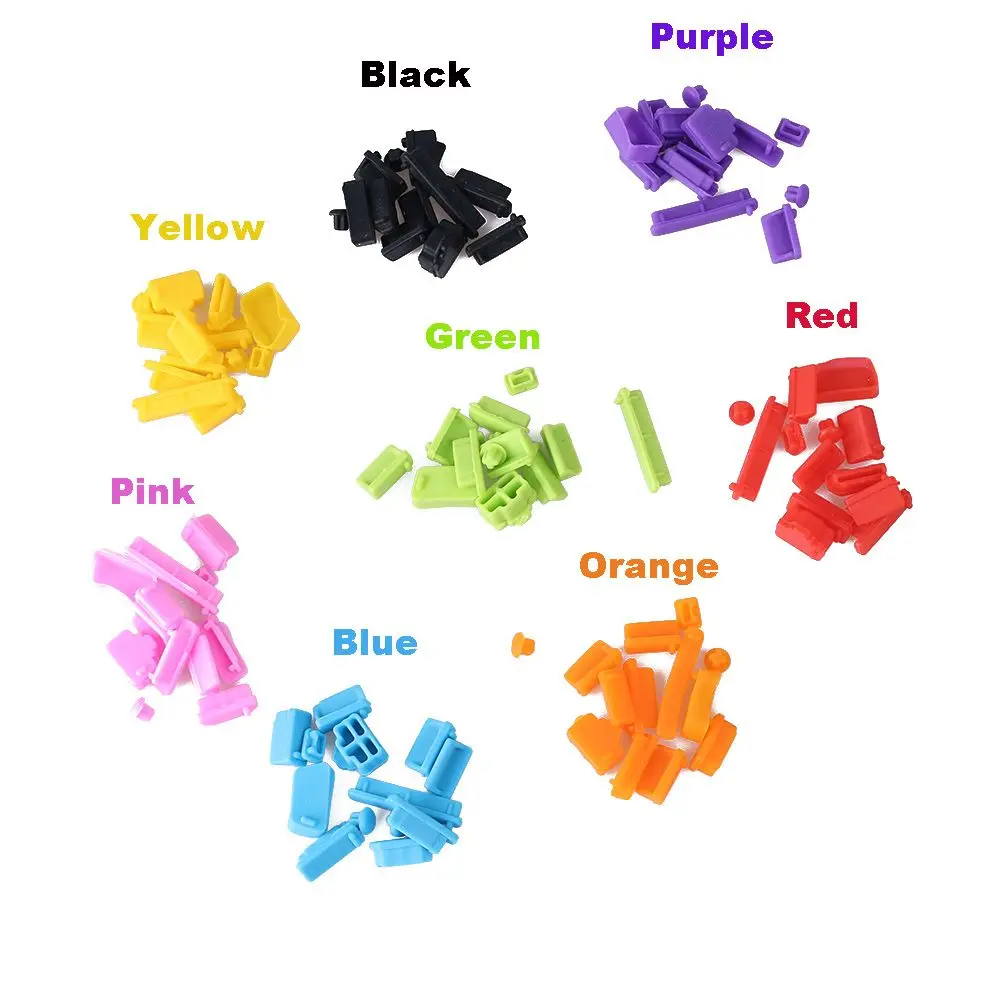 13pcs Laptop Dustproof Tools Fashion Colorful Silicone Anti Dust Plug Cover Stopper Universal Computer Office Accessories Wholes