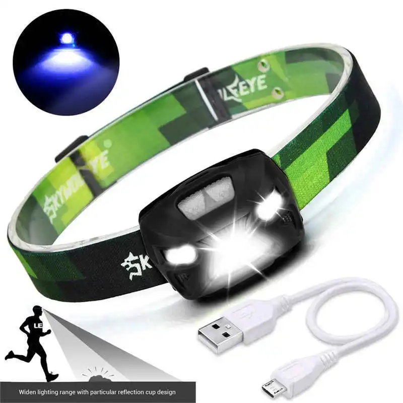 3000LM XPE LED IR Sensor Headlamp USB Rechargeable Camping Hiking Headlight lanterna bicicleta powerful led flashlight #4S1 (7)