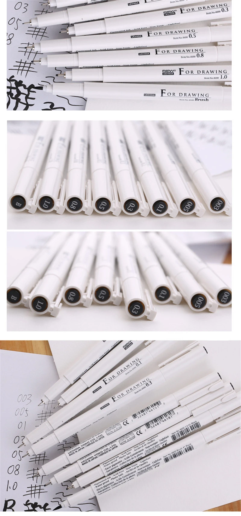 TOUCHFIVE Высокое качество маркер Marvy эскиз Лайнер Кисть ручка для рисования ручка дизайн водонепроницаемая ручка для рисования манги прочные товары для рукоделия