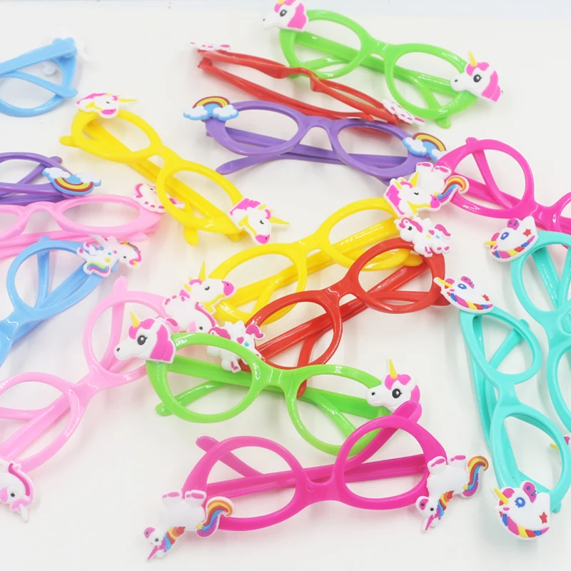 Единорог вечерние украшения Unicornio очки Рамка для мальчиков и девочек день рождения украшения детские подарки Детские украшения для душа сувениры