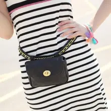 Новые кожаные карманы корейская мода Горячие Дамы Досуг Ретро цепь мини небольшие карманы поясная сумка