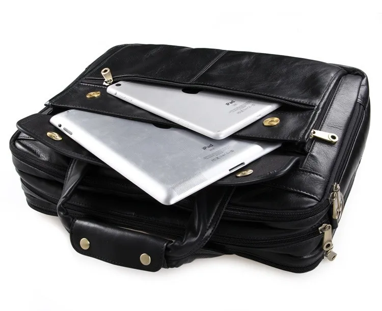 Винтаж натуральной кожи Для мужчин сумки через плечо Кофе Черный 14 ''15,6" портфель для ноутбука Бизнес-дорожные сумки M7146