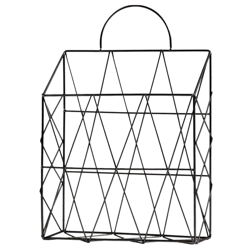

Magazine Holder Hanging Wall Mounted Newspaper Periodical Book Document File Organizer Basket Metal Shelf Storage Container Di