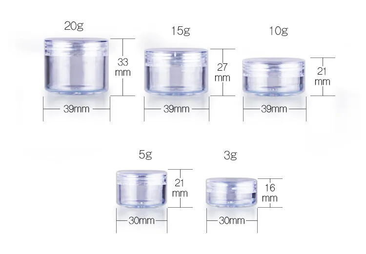 Емкость 15 г 50 шт./лот PS коробка под прямым углом, 15 г пластиковые банки бокс круглая коробка пробная упаковка