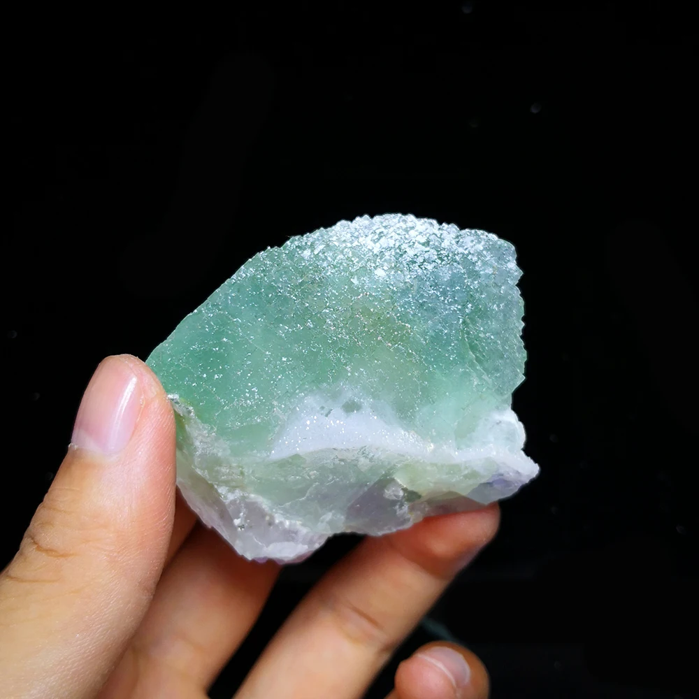 

136g NATURAL Stones and Minerals green Fluorite White quartz crystal B12-40CMK