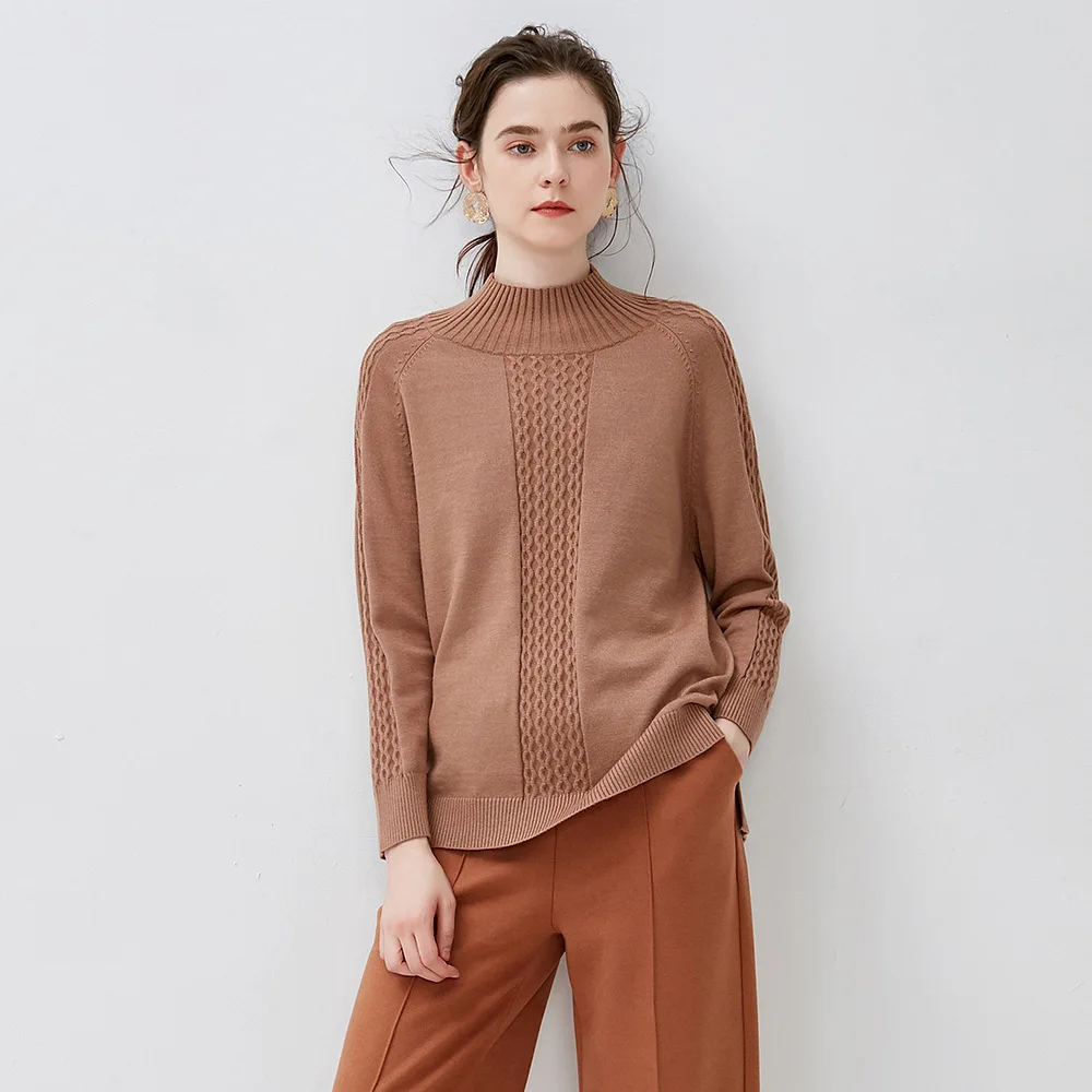 

Autumn Tops Female Pullovers 2018 New Casual Knitted Solid Thick Loose Winter Sweater Women Fashion Jumper Drop Ship Turtleneck