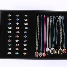 Черный цвет ювелирные изделия кольцо и цепочки ожерелья Организатор Дисплей Чехол Организатор хранения украшений Box Лидер продаж опт