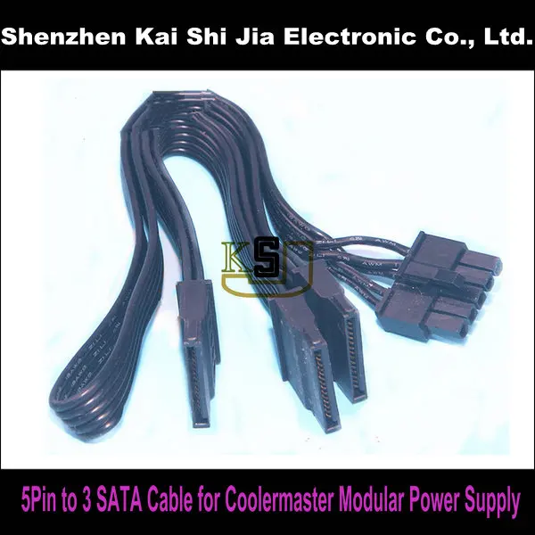 

High quality 5Pin to 3 X SATA Modular Power Supply Adapter Cable for Coolermaster V700 V750 V850 V1000