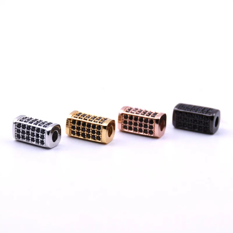 

Kang hua 2019 personality trend Micro Pave Zircon Copper cuboid Jewelry Accessories DIY Handmade charming Bracelet accessories