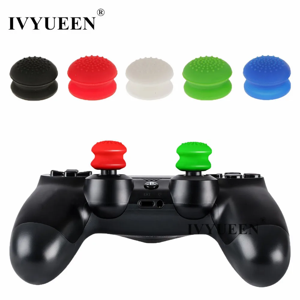 

IVYUEEN 4 pcs Silicone Analog Thumb Sticks Extender Grips For Dualshock 4 PS4 Pro Slim Controller for PS3 for XBox 360 Gamepad