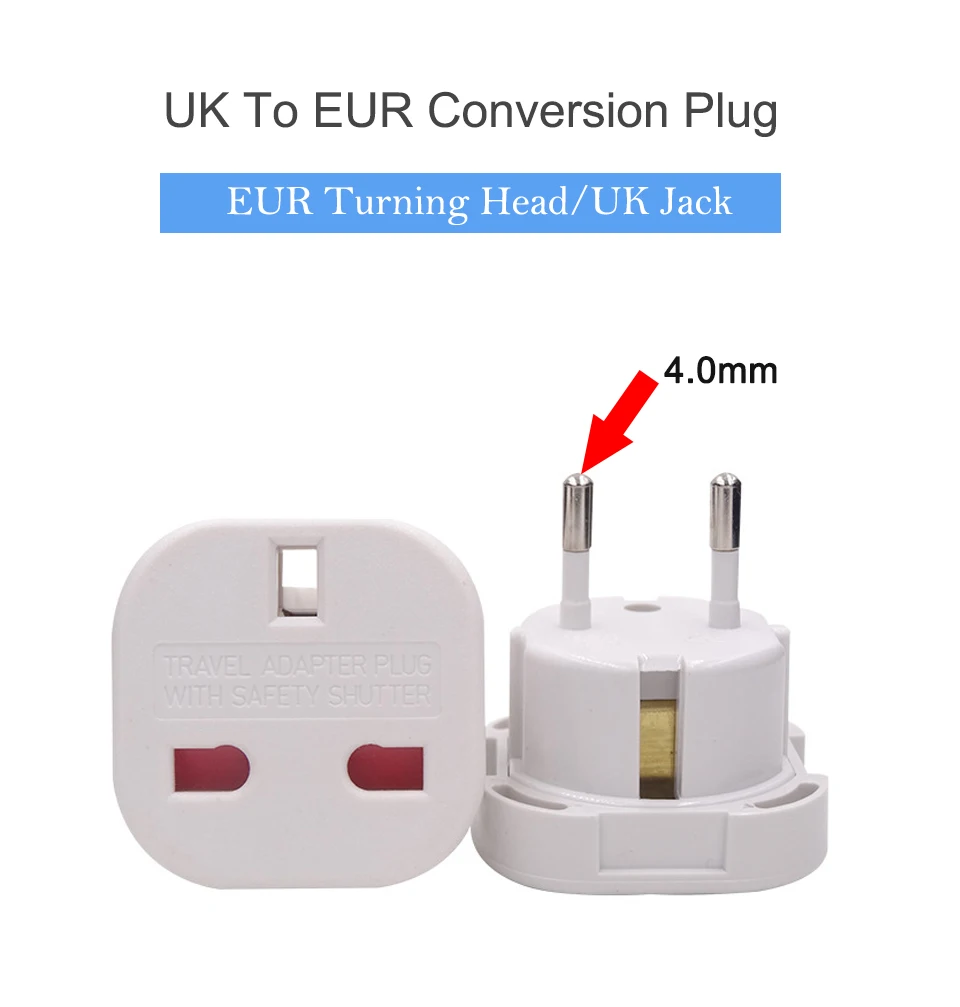 UK to European Euro EU AC Travel Charger Adapter Plug Outlet Converter Adapter power conversion plug Universal mobile phone (2)