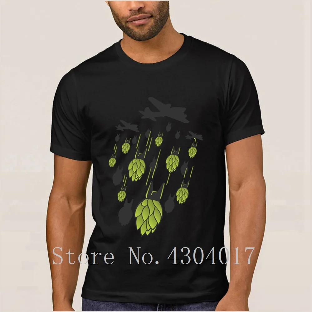 

Hop Bomber Craft Beer T Shirt For Men Short Sleeve Letter Anti-Wrinkle Tee Shirt Summer Homme Size S-3xl Slogan Top Tee