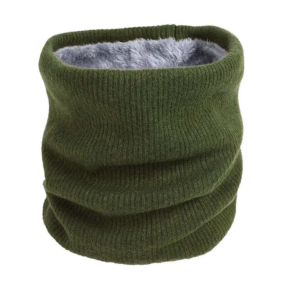 H30 мягкий толстый шарф-кольцо для шеи для мужчин и женщин зимний шарф Хлопковый вязаный теплый кашемировый шарф воротник Bufandas Invierno Mujer - Цвет: Khaki