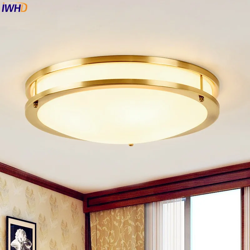 

Copper Vintage LED ceiling Lights For Home Lighting American Bedroom Living Room Light Plafondlamp Luminaire Lampara Techo