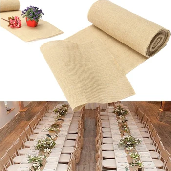 

30x275cm Hessian Burlap Craft Ribbon Vintage Wedding Home Decor DIY Lace Table Runner Party Event Supplies