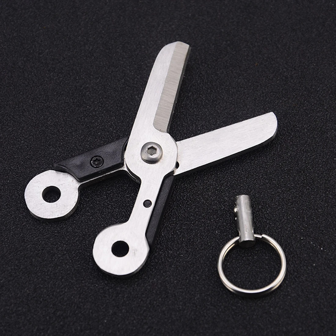 

Pocket Outdoor Tool Key Chain Stainless Steel Mini Survival Spring Scissor Tool