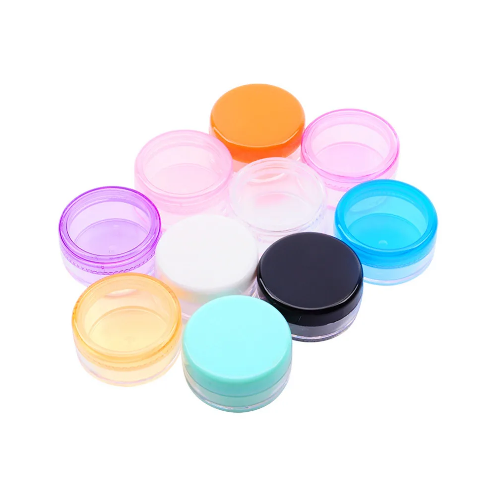 

10pcs/lot 3g 5g Mix Color Small Empty Cosmetic Refillable Bottles Plastic Eyeshadow Makeup Face Cream Jar Pot Containers RB01
