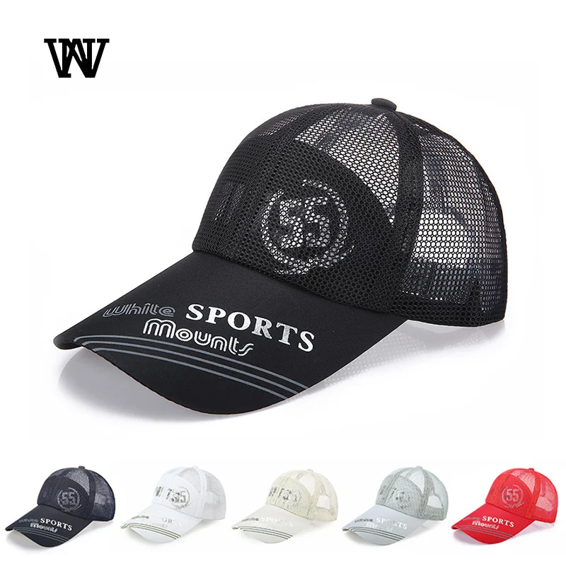 

55 Sport Summer Baseball Cap Men Black Cotton Trucker Cap Mesh Women Snapback Sport Climb Cycling Dad Hat for Man Bone BQM-CZX89