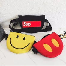 Сумки для девочек, детская сумка через плечо, тканевая мини-сумочка с принтом смайлика