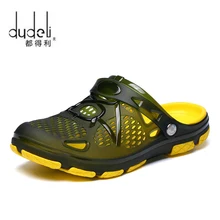 DUDELI/летние мужские садовые Сабо; повседневные Модные Нескользящие сандалии EVA для мужчин; мужские легкие шлепанцы; Mule Clog; большие размеры