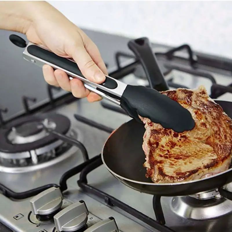 

Utility Tong with Rubber Tip and Locking Clip, 9-Inch Kitchen BBQ Cooking Tool kitchen accessories home decoration accessories