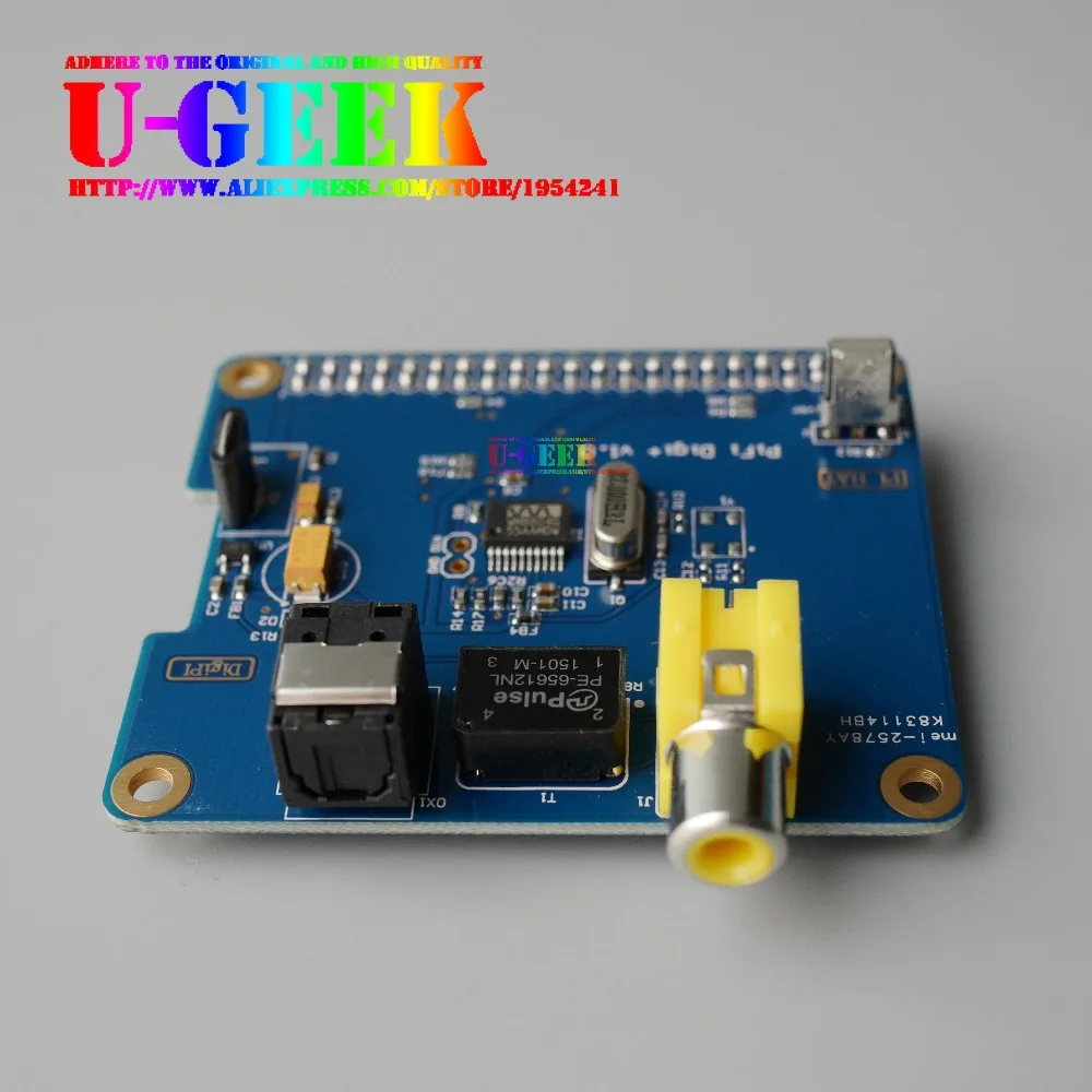 UGEEK AOIDE HIFI DiGi+ плюс цифровая звуковая карта ies SPDIF оптическое волокно для Raspberry pi 3B+ 3A+ 2B 3B B+ Zero w 4B