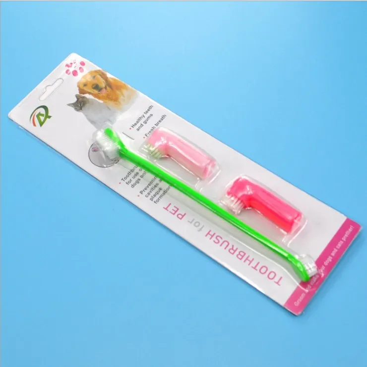 Pet dog toothbrush toothpaste set brushing teeth except bad breath edible Teddy cat tooth cleaning supplies | Дом и сад