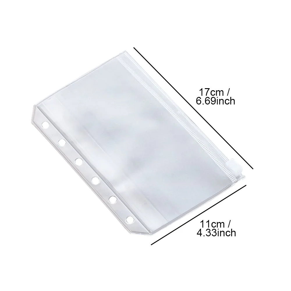 20PCS A6 Size Waterproof Transparent PVC Document File Binder Loose Leaf Pockets Folders Bags for Home School Office