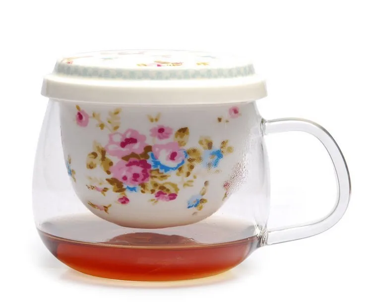 Высокое качество кружка Чай чашка с покрытие керамики и Чай фильтр утро прозрачный Стекло кружки 300 мл - Цвет: see chart