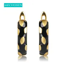 MECHOSEN, новинка, модные, белые, черные, эмалированные серьги-гвоздики для женщин, вечерние, золотой цвет, медь, металл, английский замок, пирсинг для ушей, Joyas