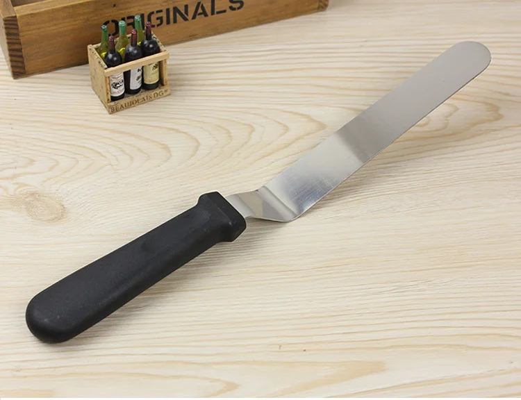 Изогнутый нож из нержавеющей стали с ручкой 8 дюймов резиновый для выпечки торта
