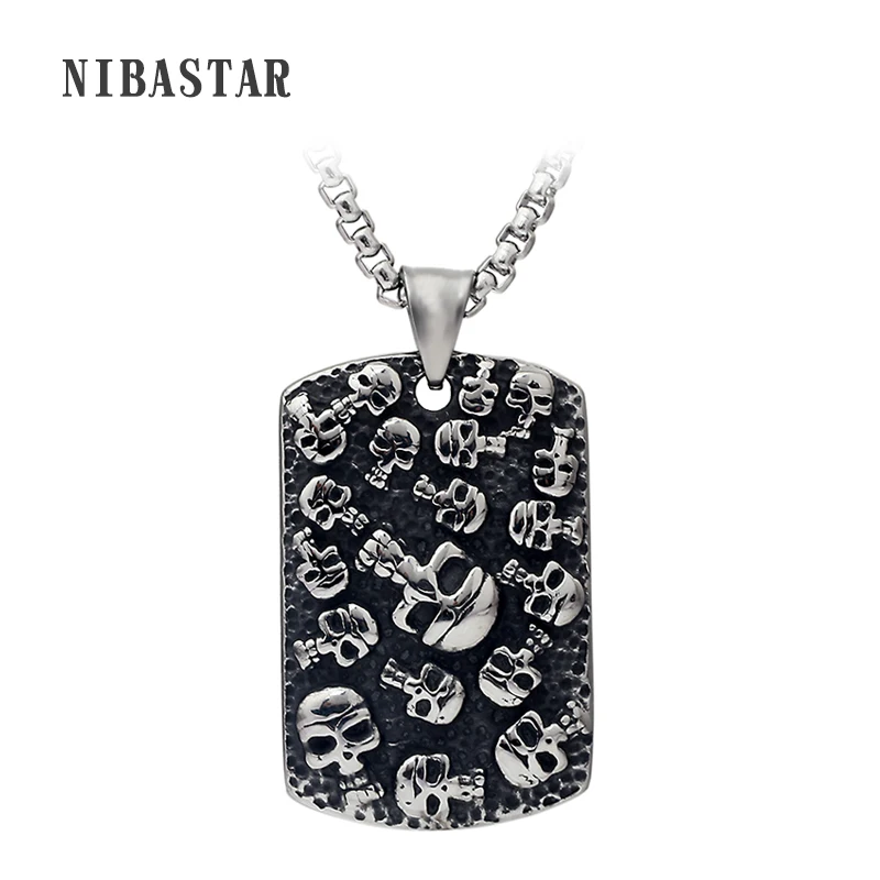 

Punk Mexican Tattoo Stainless Steel Skull Pendants Necklace Charm Men Fashion Jewelry New Arrival Product