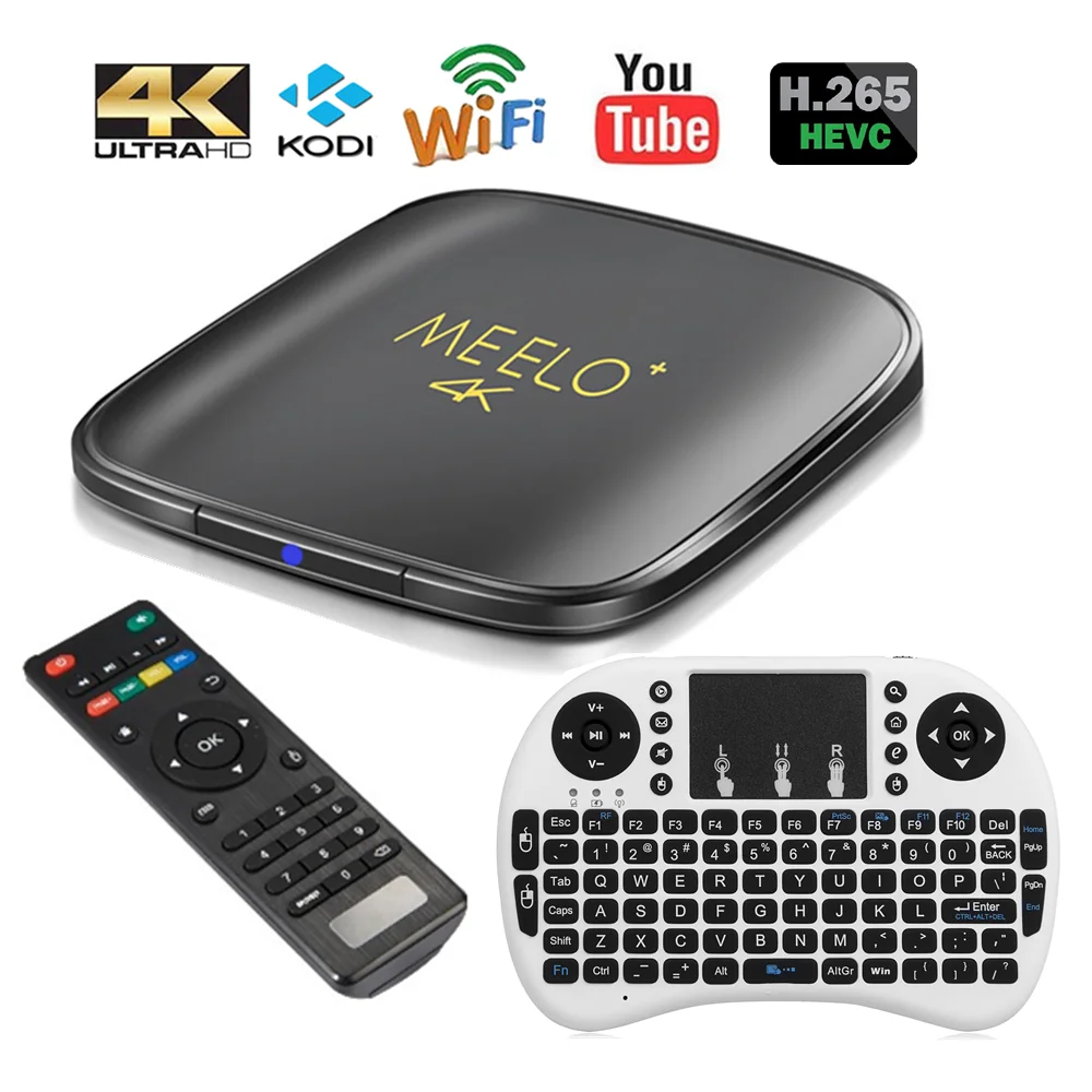Genuine Meelo 4K Amlogic S905X TV Box font b Android b font 6 0 Marshmallow