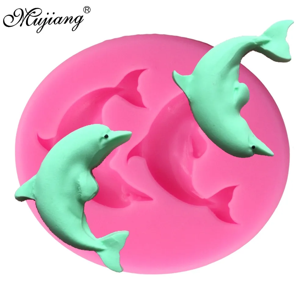 Mujiang Dolphin Silicone Mold 3d Fondant Soap Chocolate Candy Molds