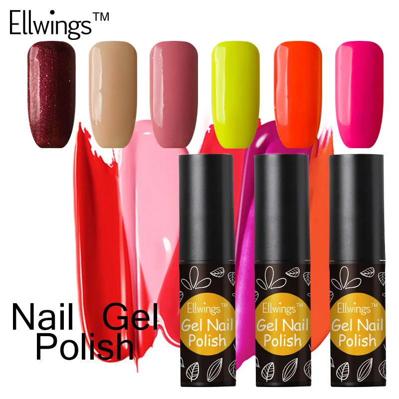 Ellwings 29 Color Nail Gel Polish Glitter Hybrid Colorful Gel Lacquer