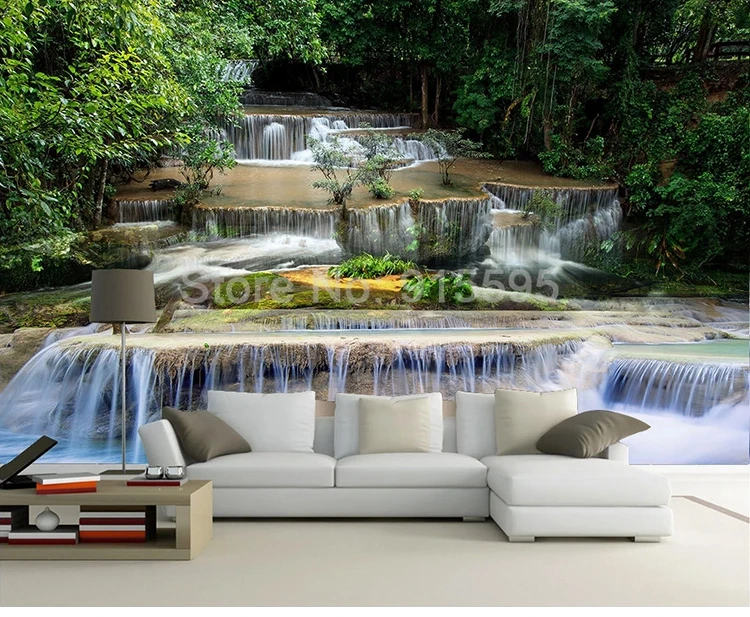Пользовательские 3D обои фрески водопад природа пейзаж фотообои Кабинет гостиная диван ТВ фон Papel де Parede