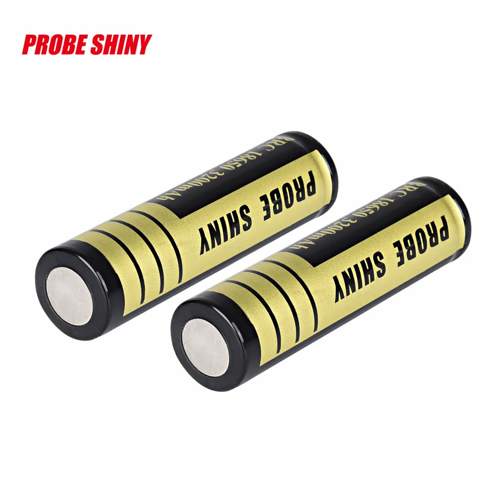 Top 2pcs 18650 3200mAh 3.7v Li-ion BRC Rechargeable Battery For LED Flashlight Torc Rechargeable Battery Cell for MP3 RC Toys led 3