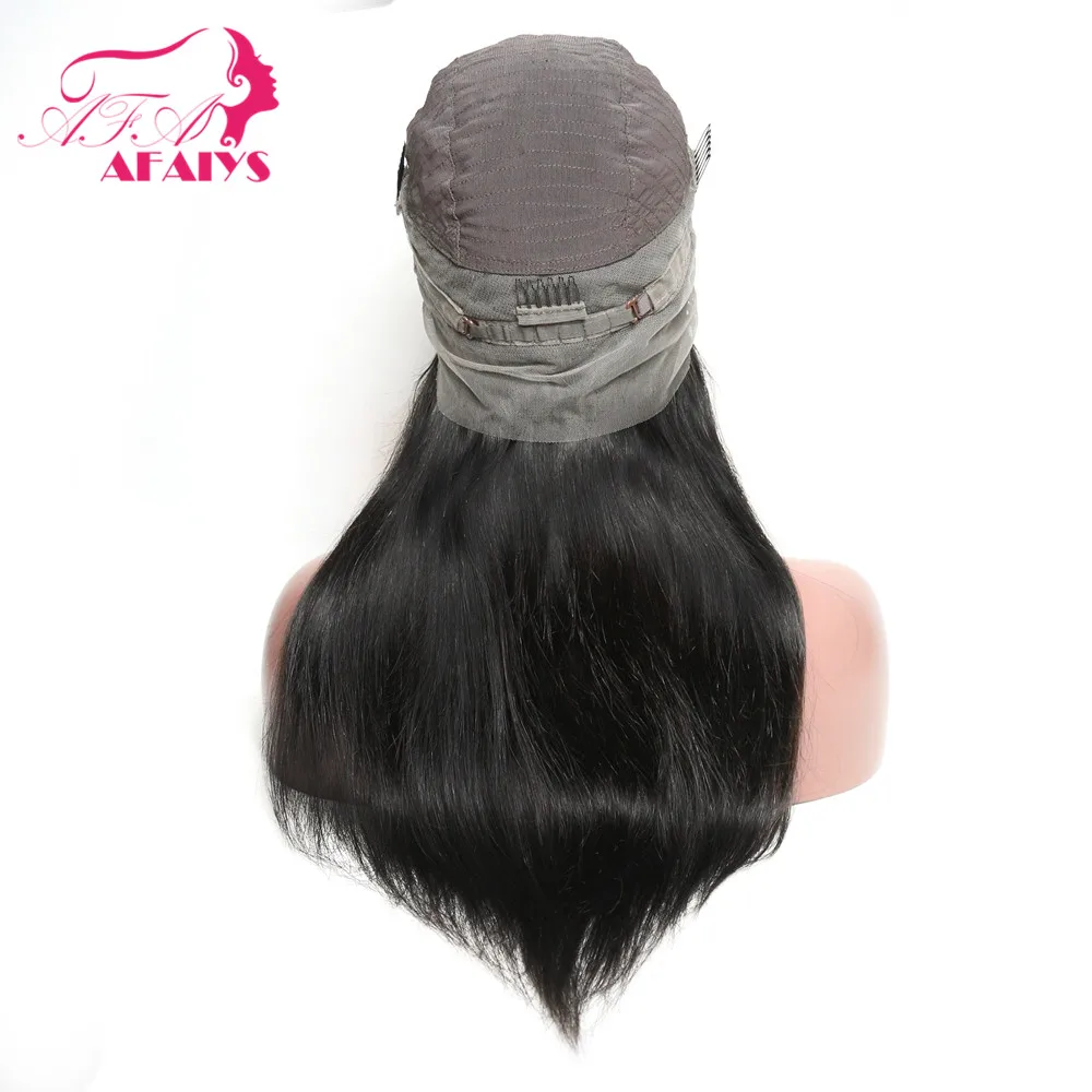 AFAIYS 360 кружевных фронтальных париков прямые человеческие волосы перуанские прямые волосы парики на шнурках натуральный цвет на каждый день с детскими волосами